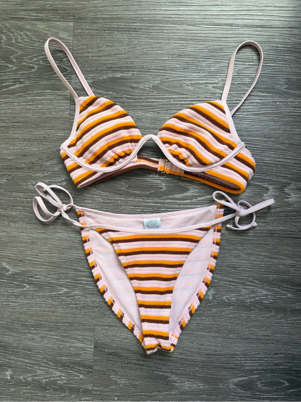 wild fable Striped Bikini Bottoms in Pink, Orange & Brown